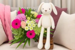 geboorteboeket meisje met knuffel