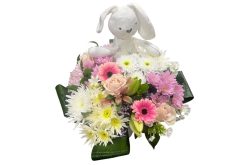 geboorteboeket meisje met knuffel