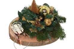 kerststuk goud hout