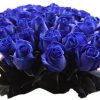 50 donker blauwe rozen boeket
