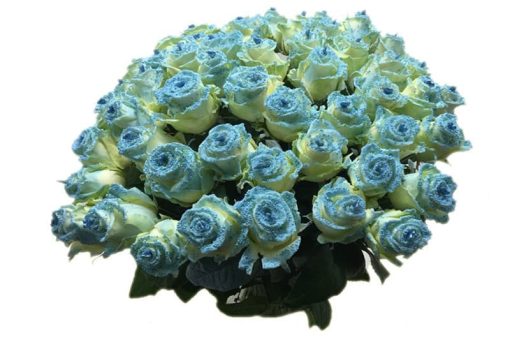 50 pearl love blauwe rozen boeket