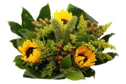 zonnebloemen biedermeier boeket
