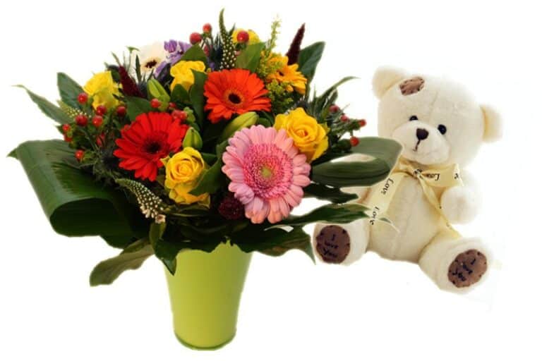 Bloemen Cadeau - Dinerbon - Valkcadeaucard - Knuffelbeer