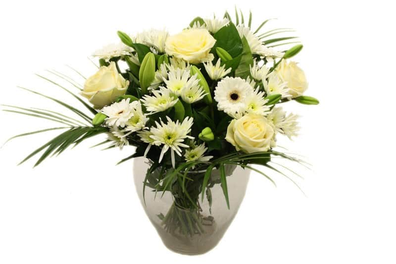 Blush bloemen wit bij pensioen