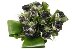 Boeket glitter zwart rozen