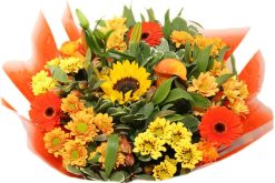 XL oranje bloemen boeket