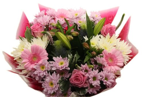 XL roze bloemen boeket