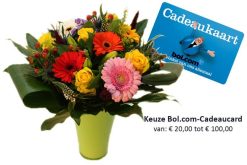 Bol.com Cadeaucard met bloemen in vaas