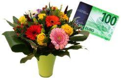 Dinerbon honderd euro met bloemen in vaas