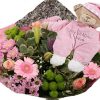 Geboorte XL roze boeket met knuffel bedtime