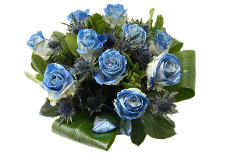 Boeket glitter blauwe rozen