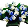 Rainbow blauw witte rozen