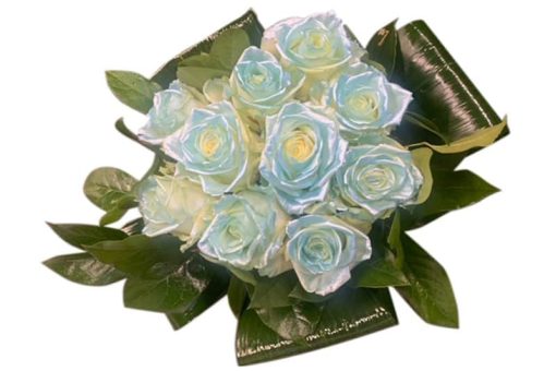 Boeket satin blauwe rozen