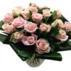Gefeliciteerd bloemen boeket roze rozen