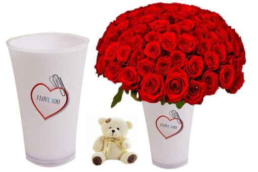 Honderd rozen rood