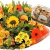 Vaderdag bloemen met chocolade