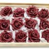 Zijde wax bordeaux rode rozen koppen rood
