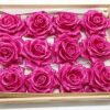 Zijde wax pink cerise rozen koppen rood