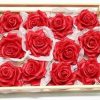 Zijde wax rode rozen koppen rood