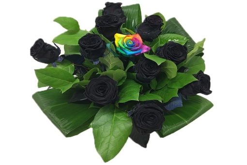 zwarte rozen boeket