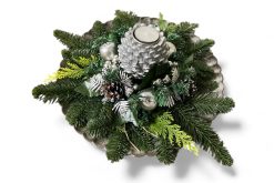 kerststuk zilverkleurig