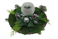 kerststuk zilverkleurig