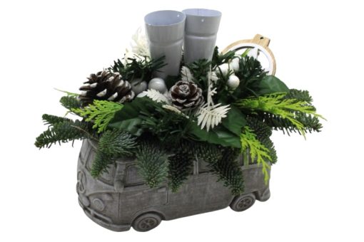 kerststuk op deco auto